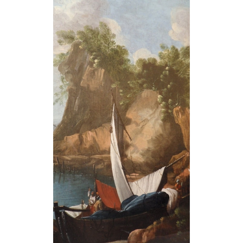 Peinture sur toile, marine, attribuée à Andrien Van Der Cabel. Réf: Charles 07. | Biron Peinture sur toile, marine, attribuée à Andrien Van Der Cabel. Réf: Charles 07.