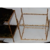 1970′ Paire de Bouts de Canapé En Bronze Doré Decor Végétal  Maison Jansen Plateaux Miroirs Vieillis  49 X 37 cm 19