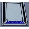 1940/50 ‘ Miroir N3 Venise Rectangulaire à Fronton Avec Cadre en Verre Bleu Orné D Etoiles Argentées Centre Biseauté | Biron 1940/50 ' Miroir N3 Venise Rectangulaire à Fronton Avec Cadre en Verre Bleu Orné D Etoiles Argentées Centre Biseauté