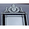 1940/50 ‘ Miroir N3 Venise Rectangulaire à Fronton Avec Cadre en Verre Bleu Orné D Etoiles Argentées Centre Biseauté | Biron 1940/50 ' Miroir N3 Venise Rectangulaire à Fronton Avec Cadre en Verre Bleu Orné D Etoiles Argentées Centre Biseauté