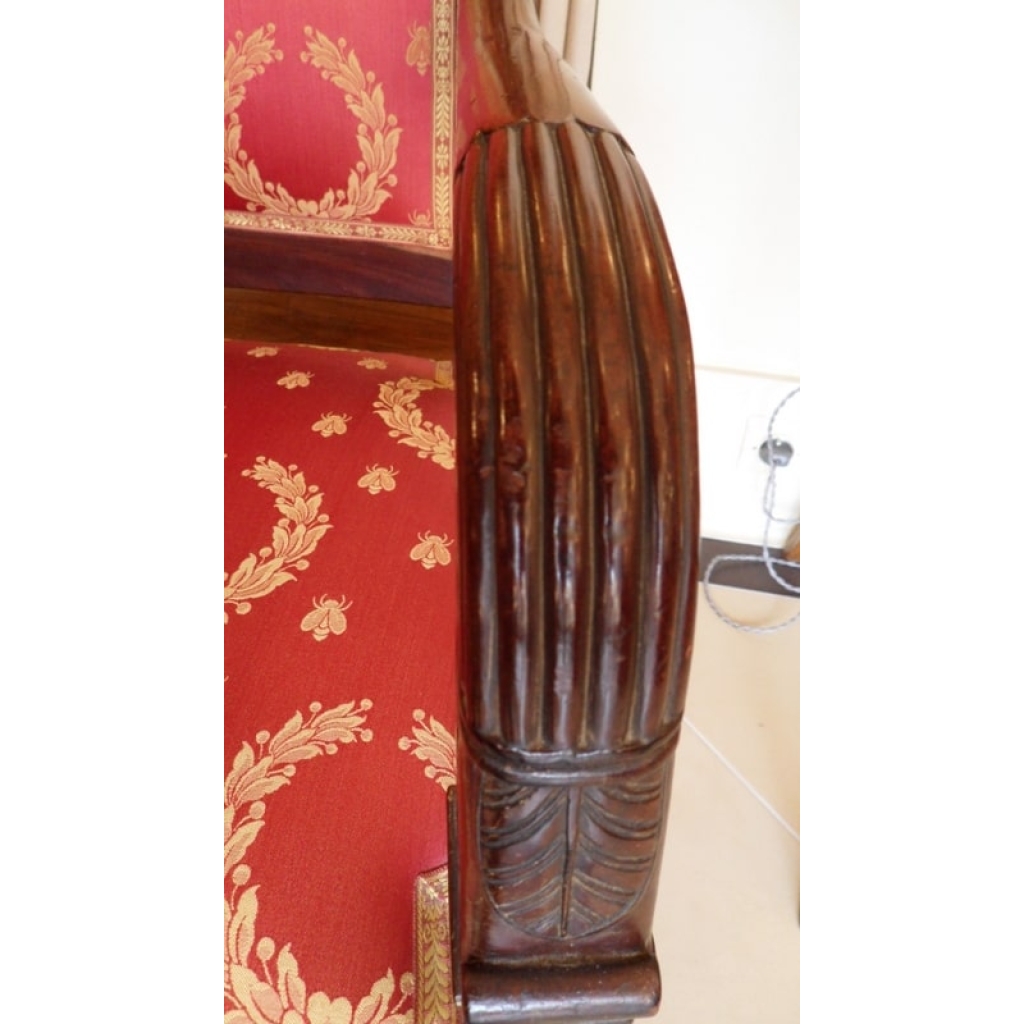 Suite de 4 fauteuils à l’Égyptienne d’époque Empire. Réf: Charles 08. | Biron Suite de 4 fauteuils à l'Égyptienne d'époque Empire. Réf: Charles 08.