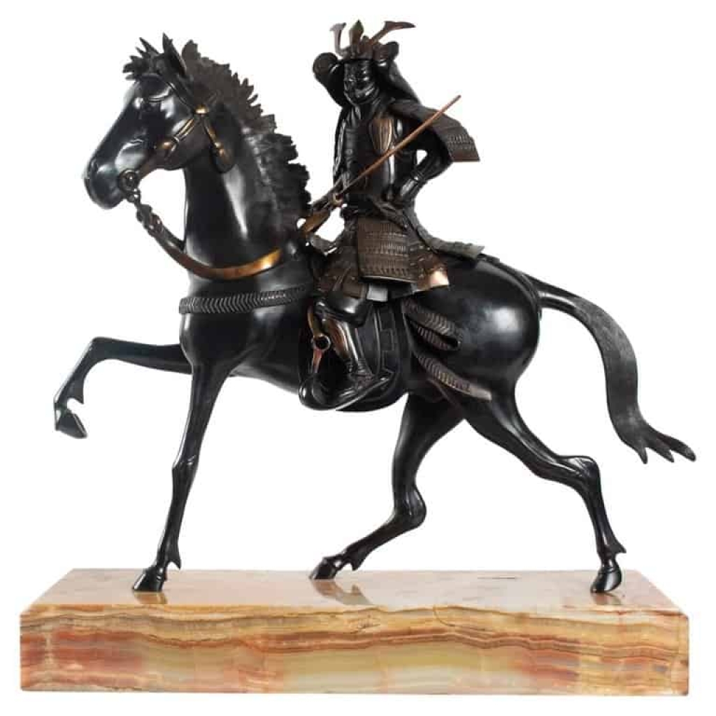 Importante Sculpture En Bronze, Samouraï, Japon, 1925. | Biron ||||||||||||||||||