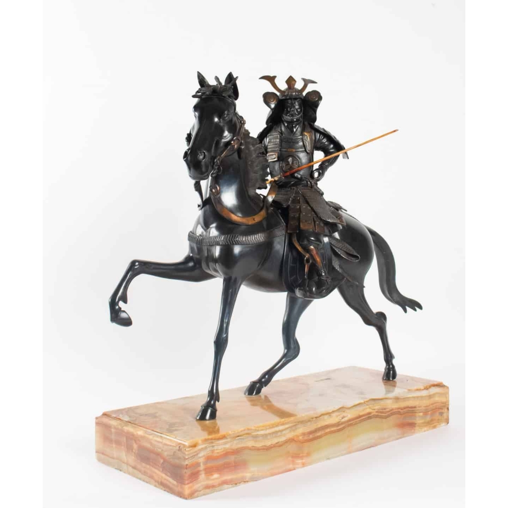 Importante Sculpture En Bronze, Samouraï, Japon, 1925. | Biron Importante Sculpture En Bronze, Samouraï, Japon, 1925.
