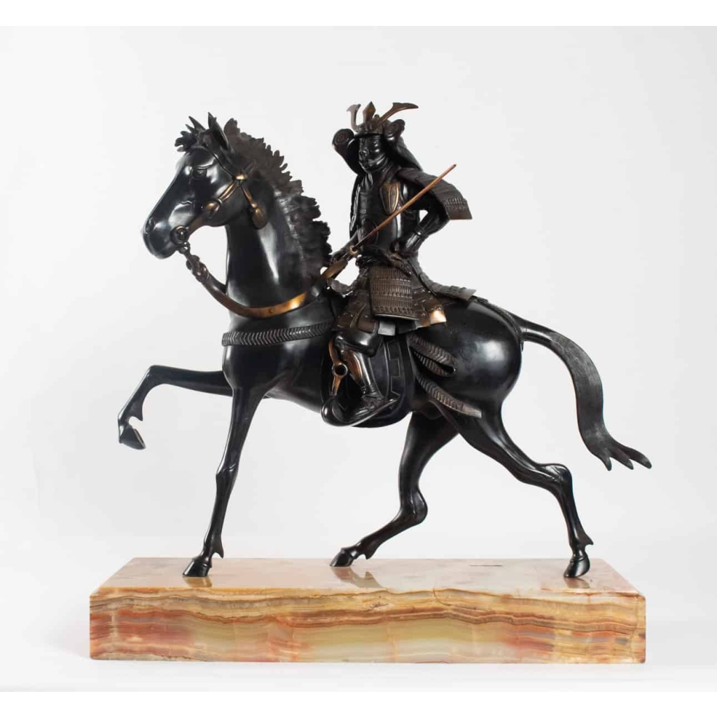 Importante Sculpture En Bronze, Samouraï, Japon, 1925. | Biron Importante Sculpture En Bronze, Samouraï, Japon, 1925.