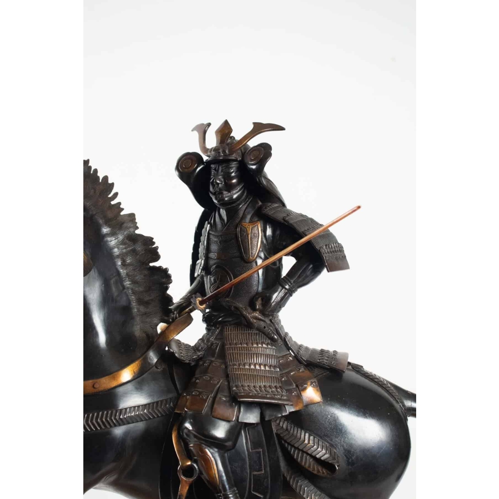 Importante Sculpture En Bronze, Samouraï, Japon, 1925. | Biron Importante Sculpture En Bronze, Samouraï, Japon, 1925.