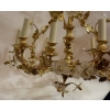 1880′ Lustre en Bronze Doré Décor Floral 12 Lumiéres | Biron 1880' Lustre en Bronze Doré Décor Floral 12 Lumiéres