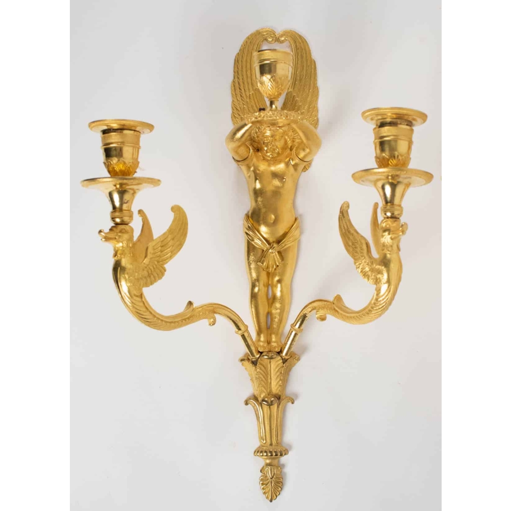 Paire d’appliques d’époque 1er Empire (1804 – 1815). | Biron Paire d'appliques d'époque 1er Empire (1804 - 1815).