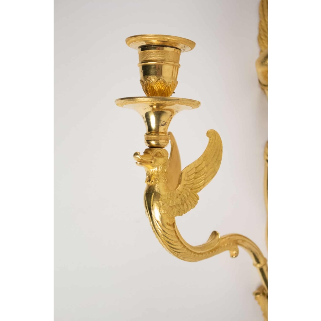 Paire d’appliques d’époque 1er Empire (1804 – 1815). | Biron Paire d'appliques d'époque 1er Empire (1804 - 1815).