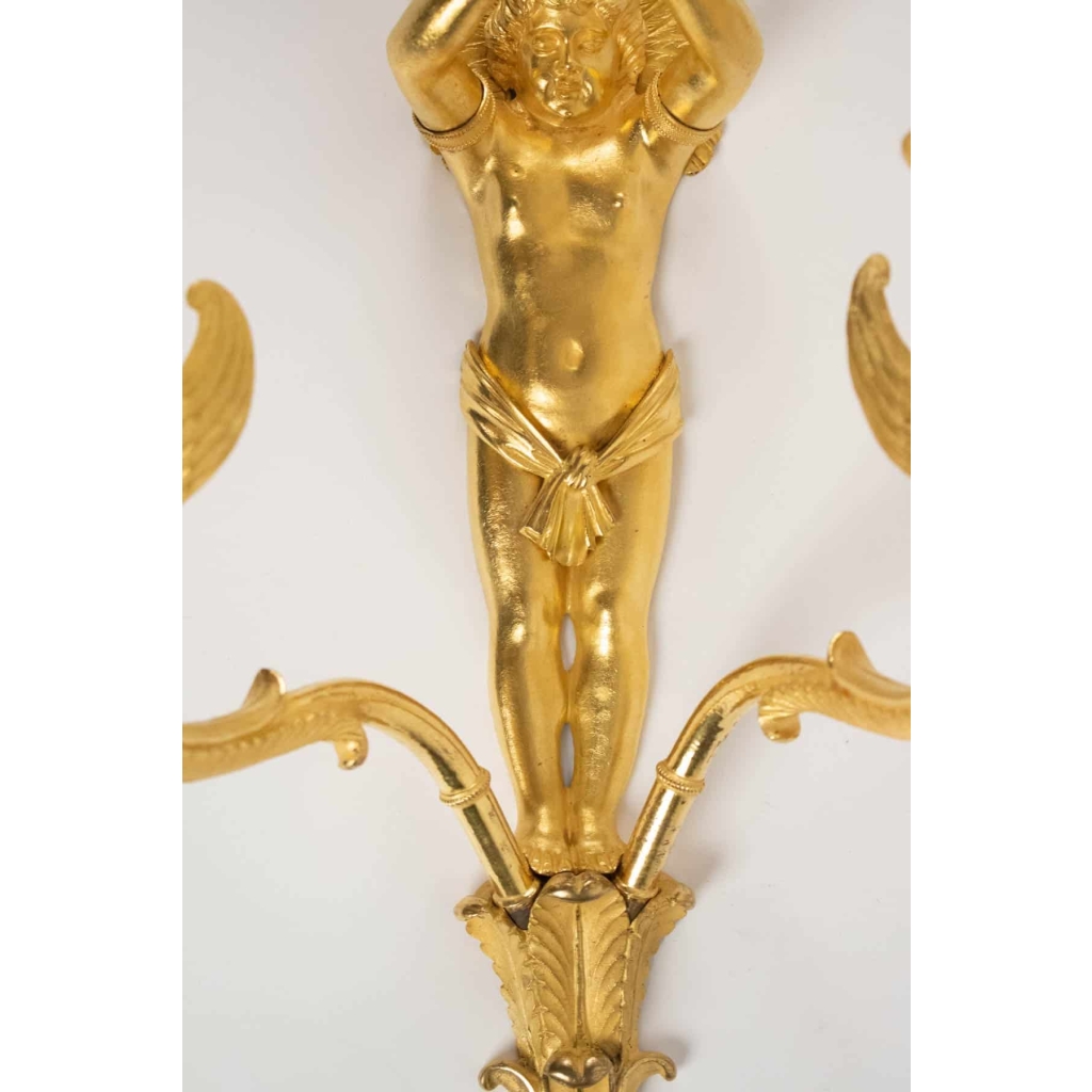 Paire d’appliques d’époque 1er Empire (1804 – 1815). | Biron Paire d'appliques d'époque 1er Empire (1804 - 1815).