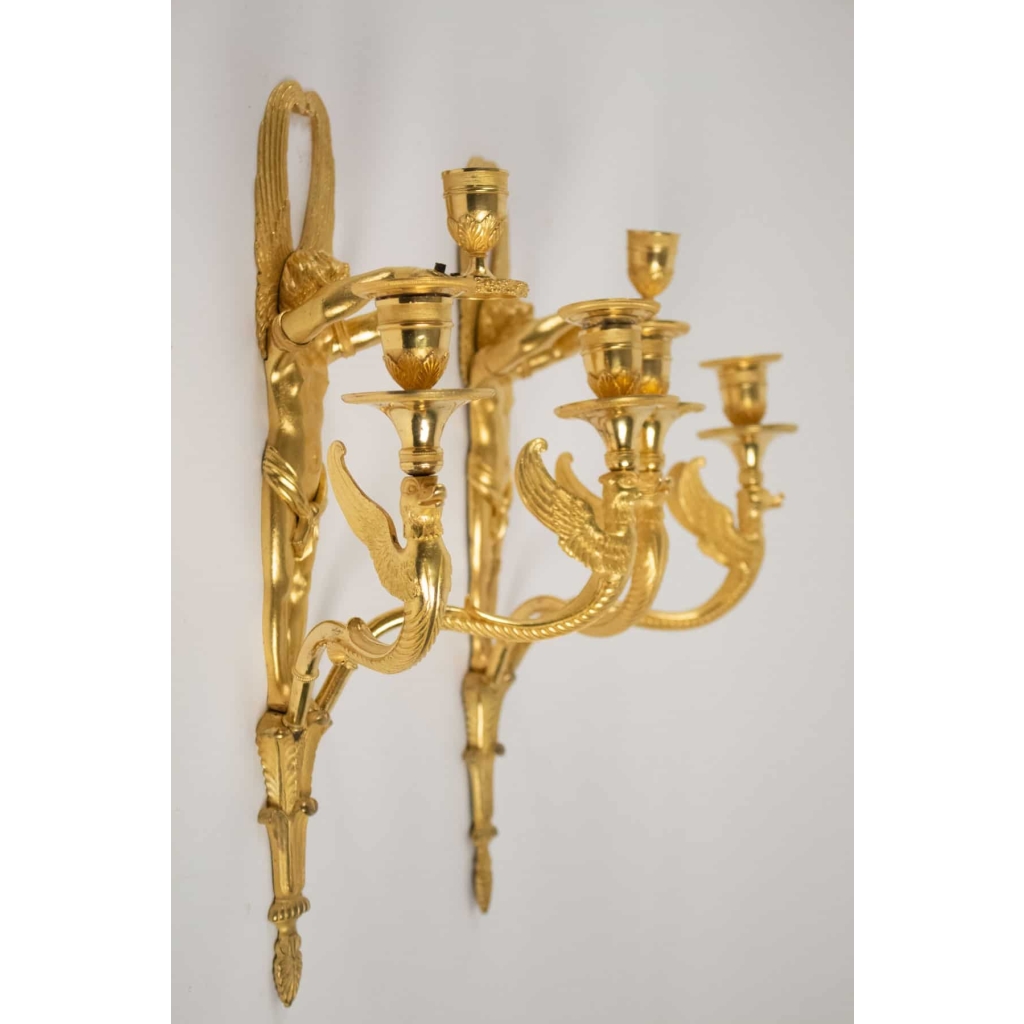 Paire d’appliques d’époque 1er Empire (1804 – 1815). | Biron Paire d'appliques d'époque 1er Empire (1804 - 1815).
