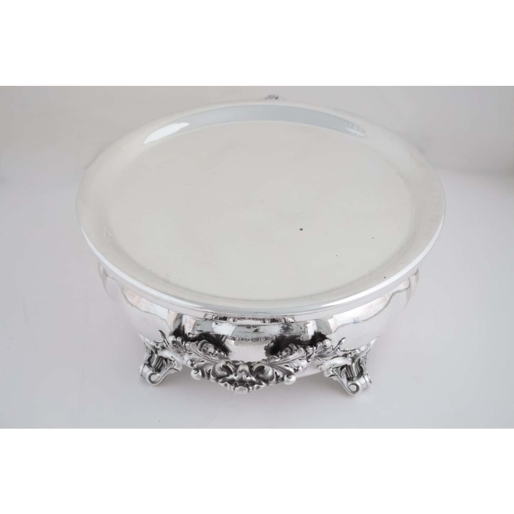 Paire de RECHAUDS et leurs CLOCHES en Métal Doublé Argent | Biron Paire de RECHAUDS et leurs CLOCHES en Métal Doublé Argent
