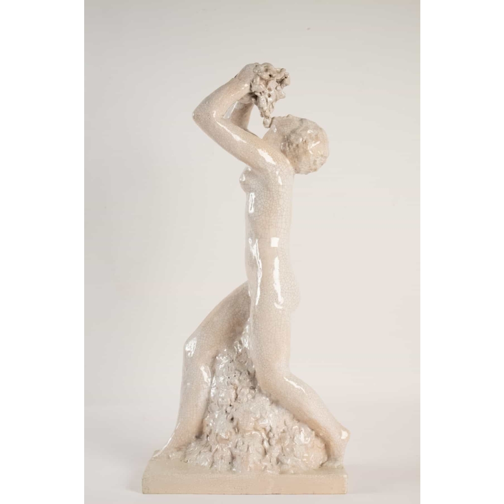 Edouard Cazaux (1889 -1974) sculpture » l’offrande » en céramique,année 30. | Biron Edouard Cazaux (1889 -1974) sculpture " l'offrande " en céramique,année 30.