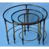 1950/70 Série de Tables Gigognes Rondes Maison Ramsay de Style en Laiton | Biron 1950/70 Série de Tables Gigognes Rondes Maison Ramsay de Style en Laiton