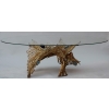 1970′ Table Basse Eclairante Laiton Doré Fougéres Avec Agates Bleues Style Duval Brasseur | Biron 1970' Table Basse Eclairante Laiton Doré Fougéres Avec Agates Bleues Style Duval Brasseur