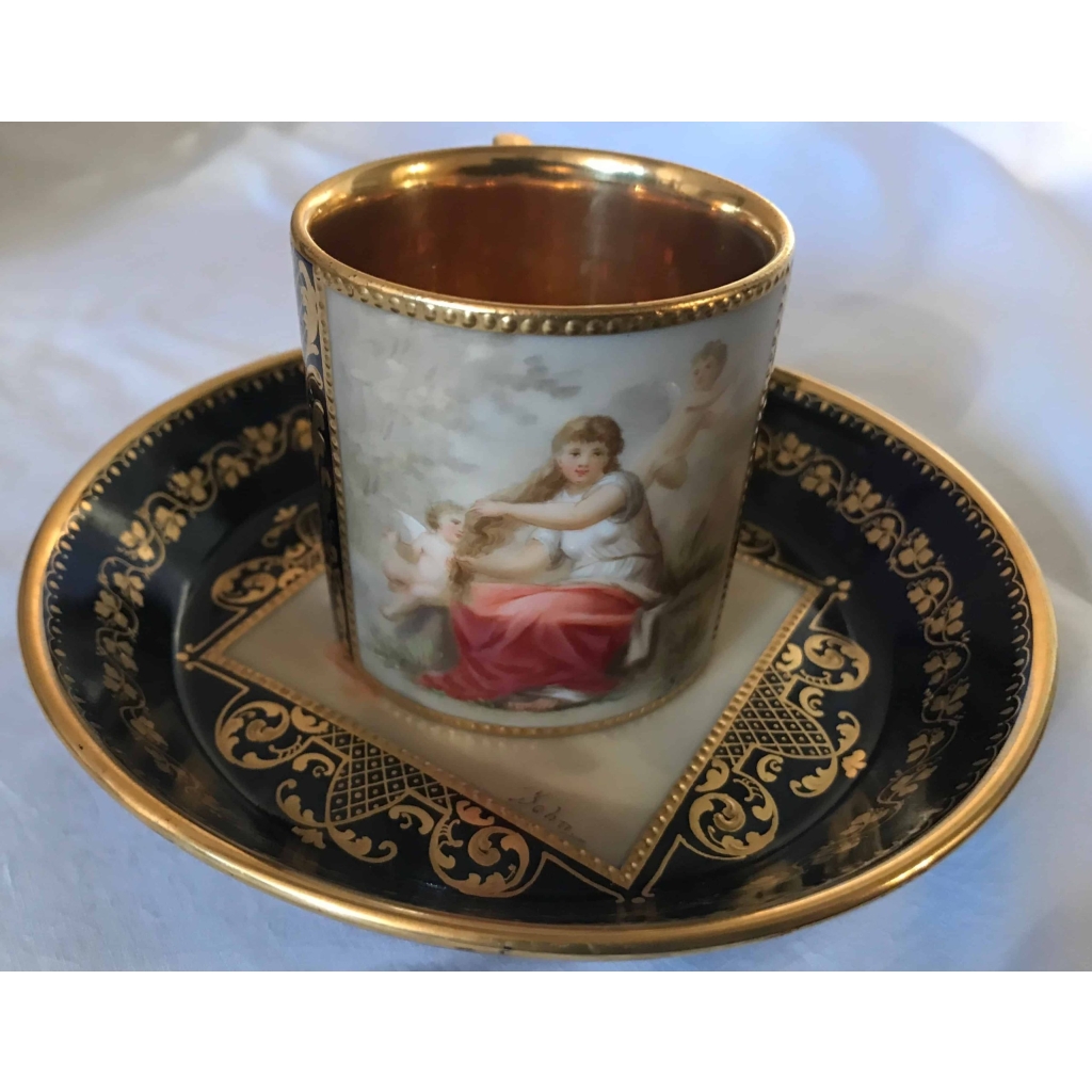Tête à tête en porcelaine de Vienne. Réf: 282. | Biron Tête à tête en porcelaine de Vienne. Réf: 282.