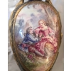 Paire de vases en porcelaine bleu de Sèvres et dorure, anses en porcelaine. Réf: 320. | Biron Paire de vases en porcelaine bleu de Sèvres et dorure, anses en porcelaine. Réf: 320.