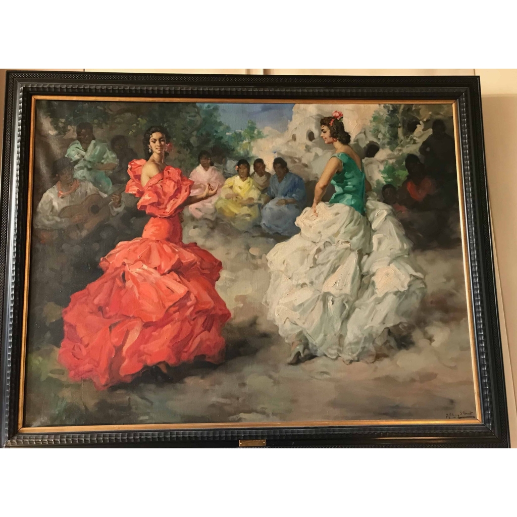 Peinture sur toile, de Rodrigo San Clémente, « Les gitanes ». Réf: 359. | Biron |||||