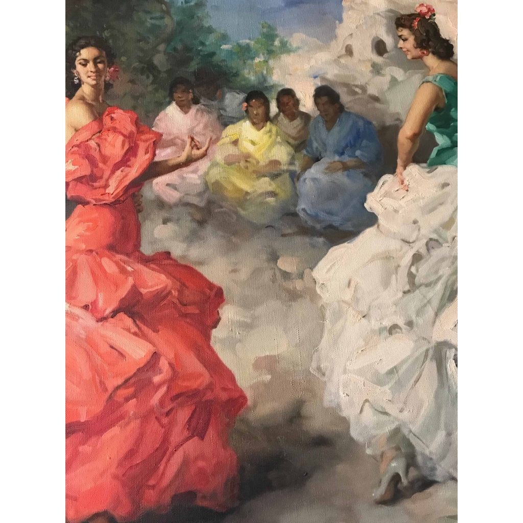 Peinture sur toile, de Rodrigo San Clémente, « Les gitanes ». Réf: 359. | Biron Peinture sur toile, de Rodrigo San Clémente, "Les gitanes". Réf: 359.