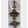 Porte cigares, boite d’allumettes et lampe à huile, en bronze argenté, à motifs égyptiens, monogrammé E.L. Réf: 299 | Biron ||||||||