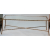 1950/70′ Table Basse en Bronze Doré Décor Palmier Maison Charles 116 X 62 cm | Biron 1950/70' Table Basse en Bronze Doré Décor Palmier Maison Charles 116 X 62 cm