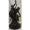 Bronze à patine brune, sur socle de marbre noir, la jeune femme au tambourin. D’après Clodion. Réf: Charles 14. | Biron ||||||||