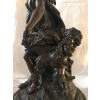 Bronze à patine brune, sur socle de marbre noir, la jeune femme au tambourin. D’après Clodion. Réf: Charles 14. | Biron Bronze à patine brune, sur socle de marbre noir, la jeune femme au tambourin. D'après Clodion. Réf: Charles 14.