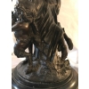Bronze à patine brune, sur socle de marbre noir, la jeune femme au tambourin. D’après Clodion. Réf: Charles 14. | Biron Bronze à patine brune, sur socle de marbre noir, la jeune femme au tambourin. D'après Clodion. Réf: Charles 14.