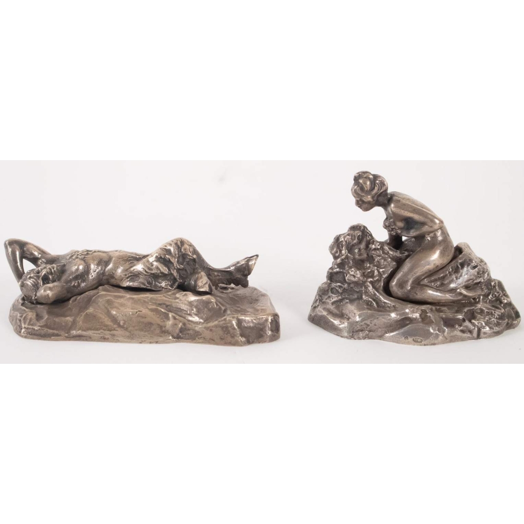Bronze érotique russe en argent massif, signé. Réf: 156. | Biron ||||||||