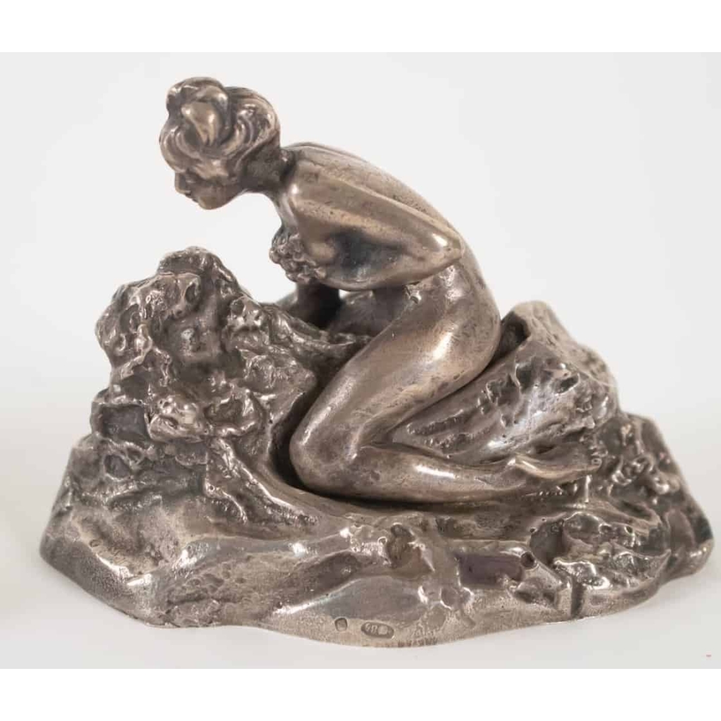 Bronze érotique russe en argent massif, signé. Réf: 156. | Biron Bronze érotique russe en argent massif, signé. Réf: 156.