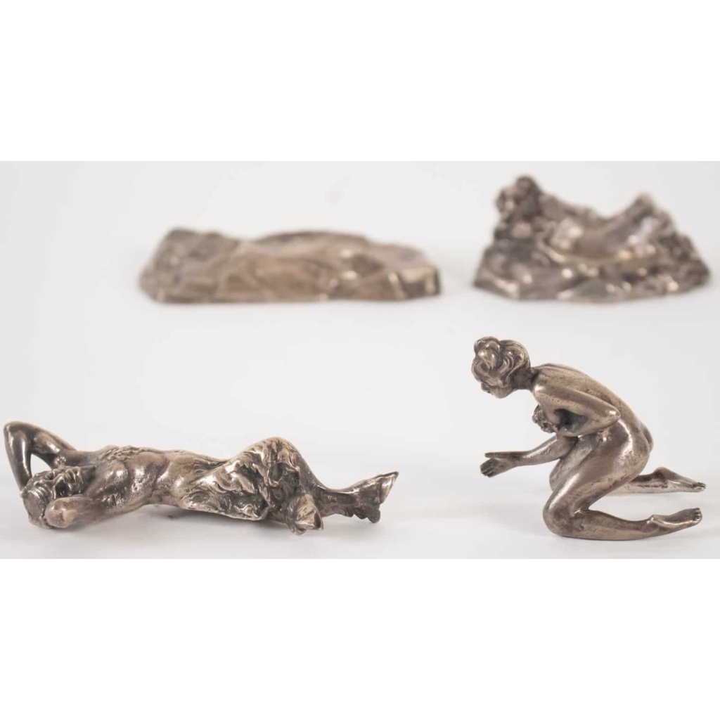 Bronze érotique russe en argent massif, signé. Réf: 156. | Biron Bronze érotique russe en argent massif, signé. Réf: 156.
