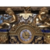 Garniture, horloge et ses 2 candélabres en bronze doré et lapis-lazuli. Réf: 375. | Biron Garniture, horloge et ses 2 candélabres en bronze doré et lapis-lazuli. Réf: 375.