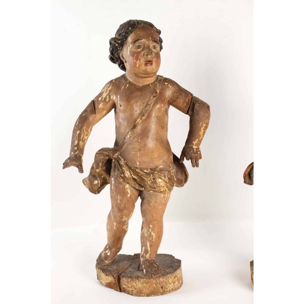 Paire d’anges XVIIIe siècle | Biron Paire d'anges XVIIIe siècle