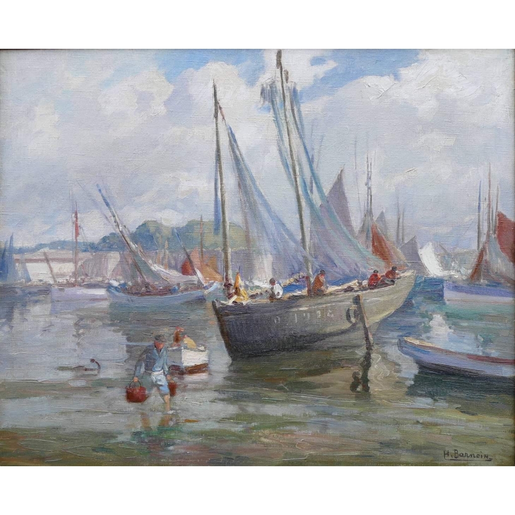 BARNOIN Henri tableau 20è siècle Bretagne port de Concarneau huile toile signée Certificat d’authenticité | Biron BARNOIN Henri tableau 20è siècle Bretagne port de Concarneau huile toile signée
