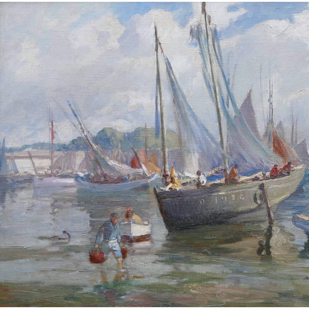 BARNOIN Henri tableau 20è siècle Bretagne port de Concarneau huile toile signée Certificat d’authenticité | Biron BARNOIN Henri tableau 20è siècle Bretagne port de Concarneau huile toile signée