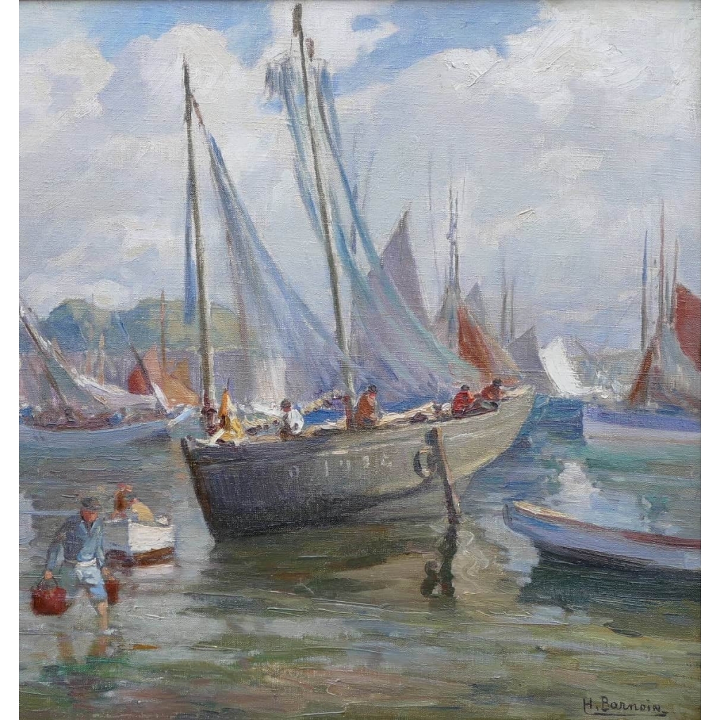 BARNOIN Henri tableau 20è siècle Bretagne port de Concarneau huile toile signée Certificat d’authenticité | Biron BARNOIN Henri tableau 20è siècle Bretagne port de Concarneau huile toile signée