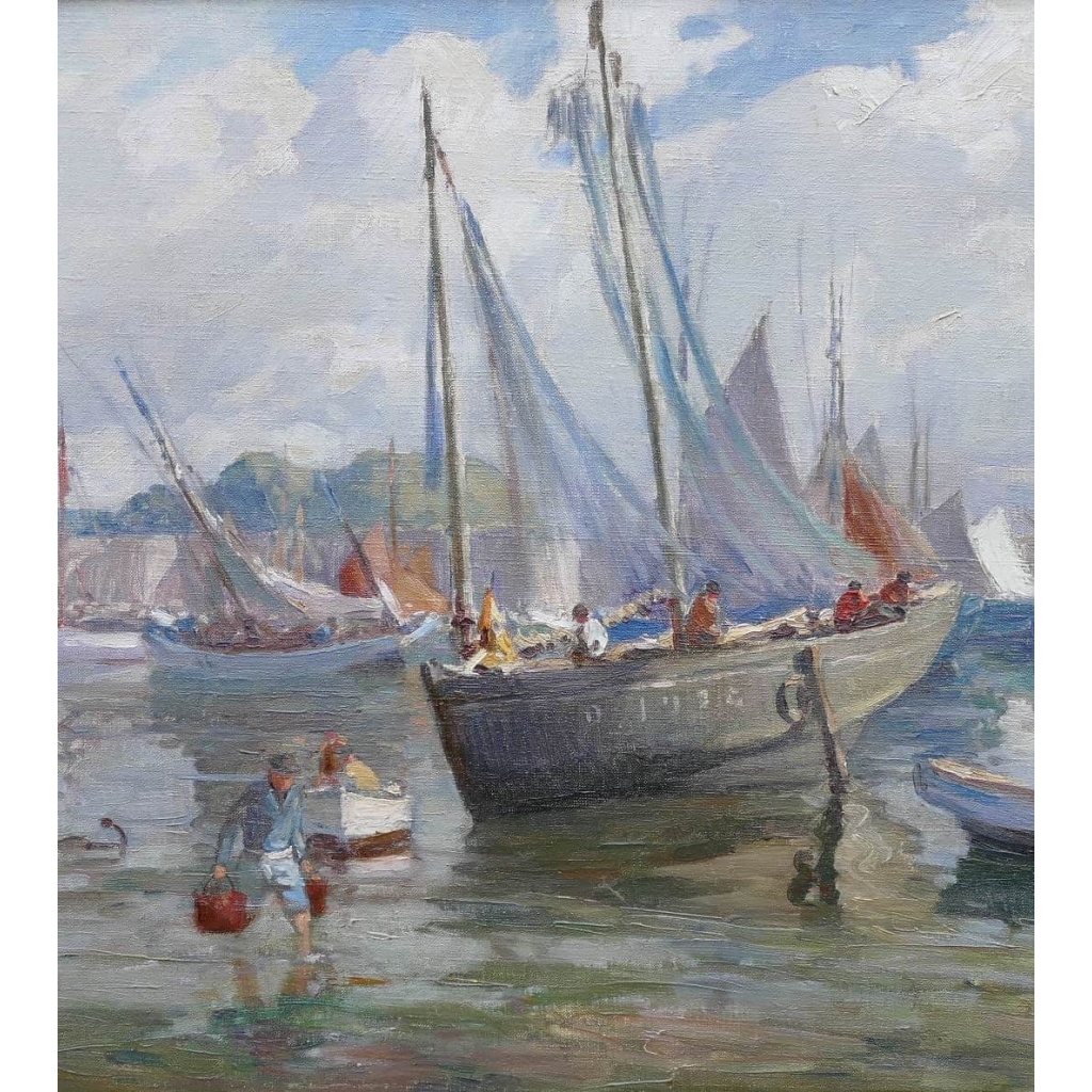 BARNOIN Henri tableau 20è siècle Bretagne port de Concarneau huile toile signée Certificat d’authenticité | Biron BARNOIN Henri tableau 20è siècle Bretagne port de Concarneau huile toile signée