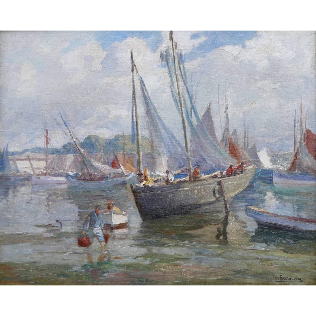 BARNOIN Henri tableau 20è siècle Bretagne port de Concarneau huile toile signée Certificat d’authenticité | Biron BARNOIN Henri tableau 20è siècle Bretagne port de Concarneau huile toile signée