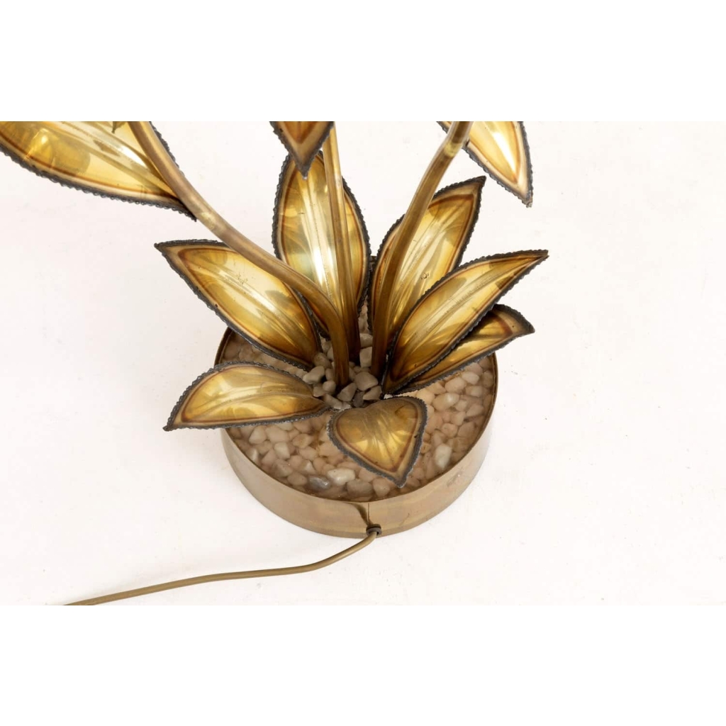 Maison Jansen, Lampe fleur en laiton doré, années 1970 | Biron Maison Jansen, Lampe fleur en laiton doré, années 1970