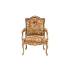 Paire de fauteuils à châssis style Louis XV, noyer rehauts or, vers 1950