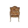 Paire de fauteuils à châssis style Louis XV, noyer rehauts or, vers 1950