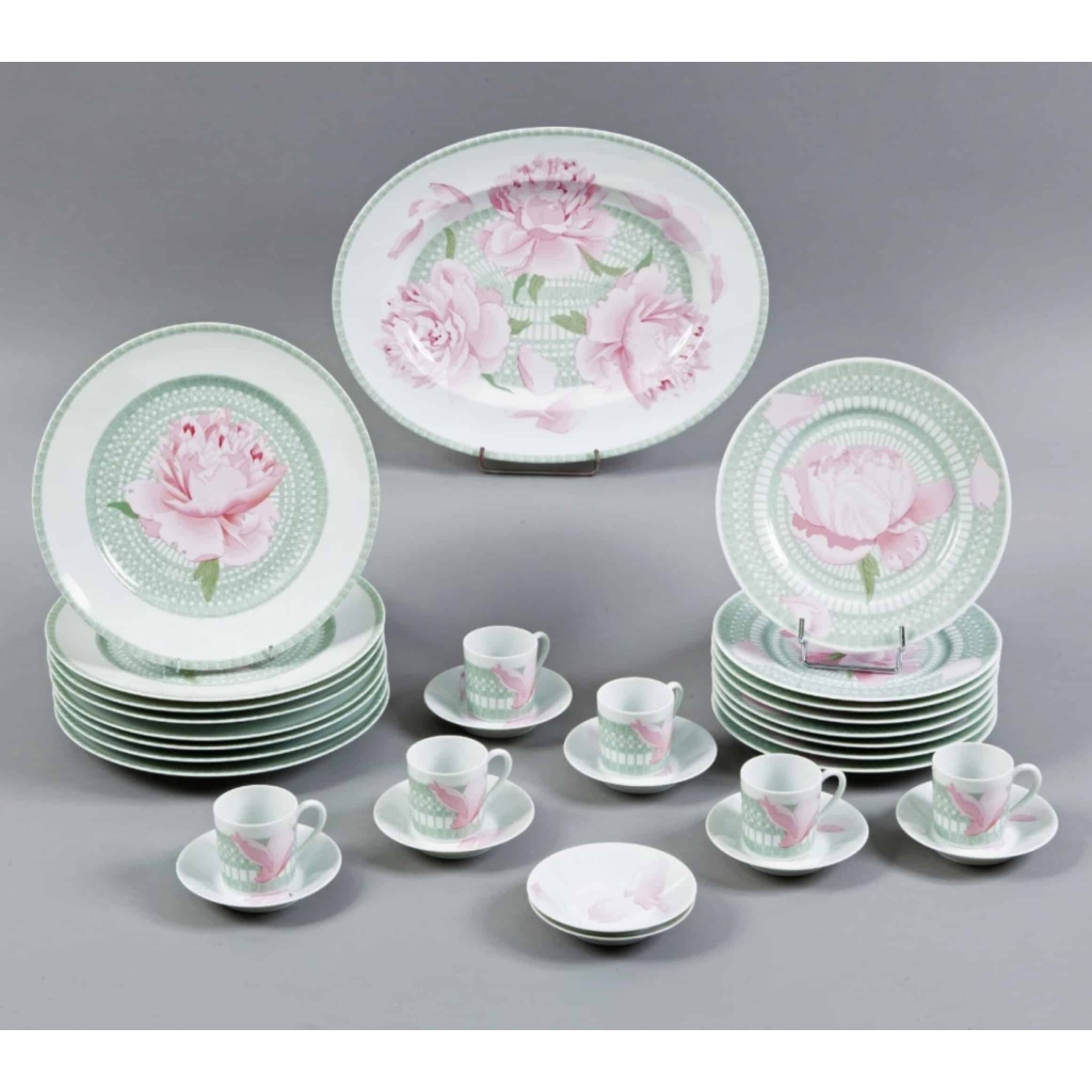 HERMES Paris – Service « PIVOINE » 38 pièces -1984 | Biron |||