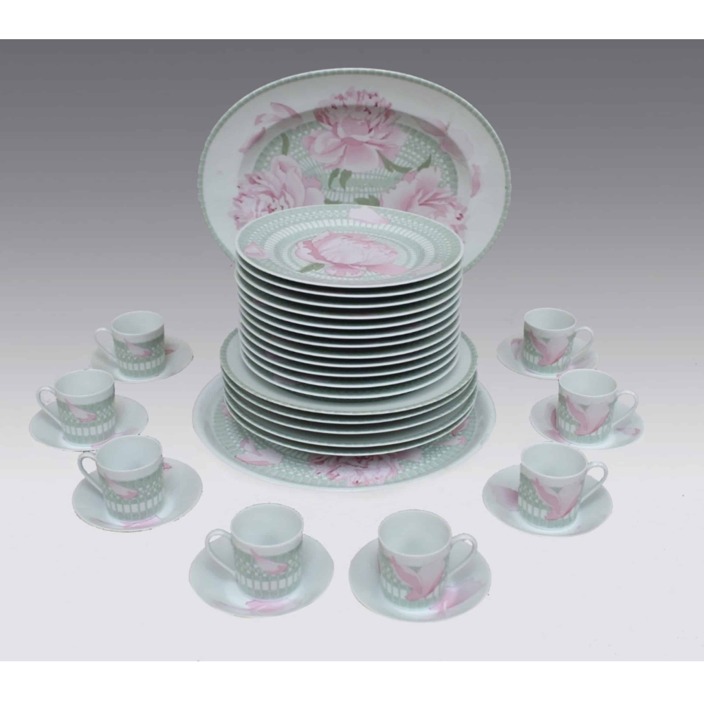 HERMES Paris – Service « PIVOINE » 38 pièces -1984 | Biron HERMES Paris - Service "PIVOINE" 38 pièces -1984