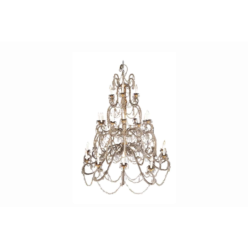 Grand lustre Génois, verre de Murano et cristal, époque 1900 | Biron ||||||||||
