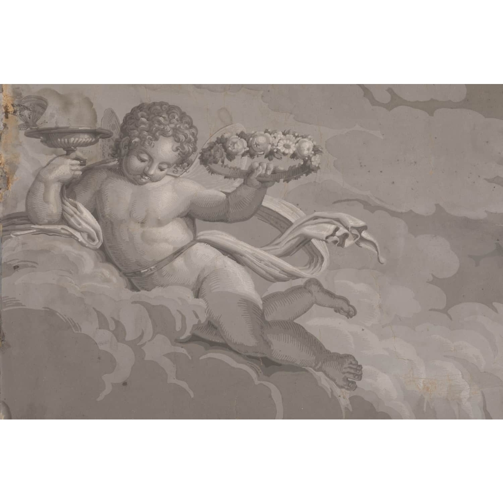Manufacture Dufour, Paire de grisailles « Psyché et Cupidon », vers 1815 | Biron Manufacture Dufour, Paire de grisailles « Psyché et Cupidon », vers 1815
