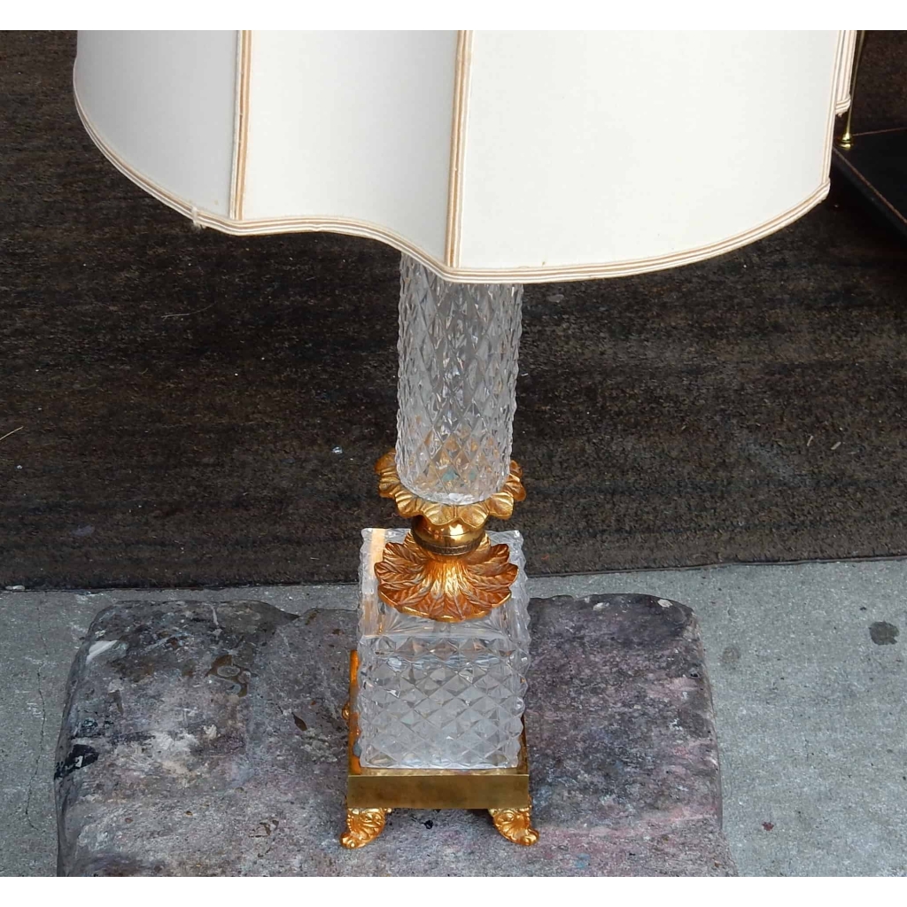 1970 Lampe cristal et bronze