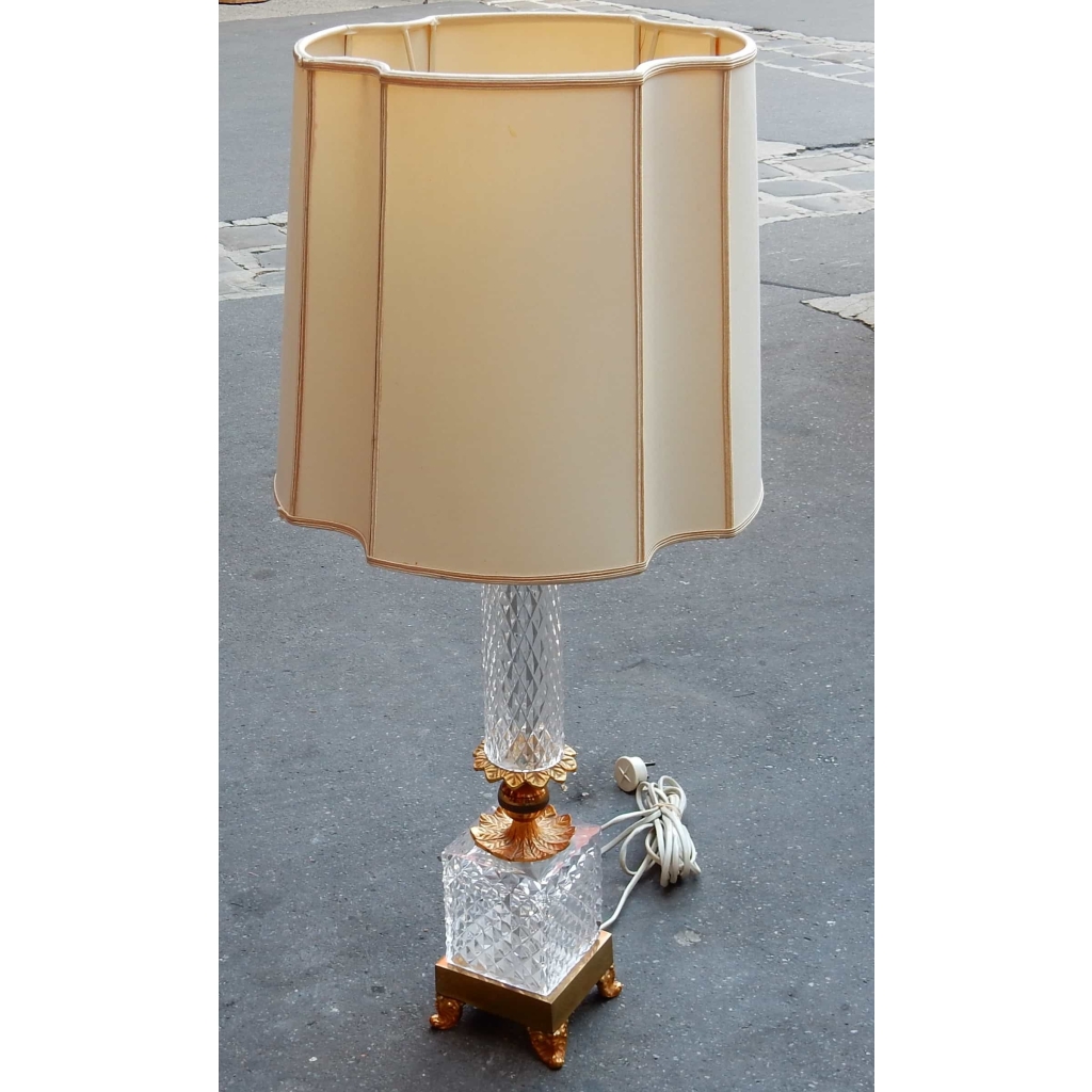 1970 Lampe cristal et bronze