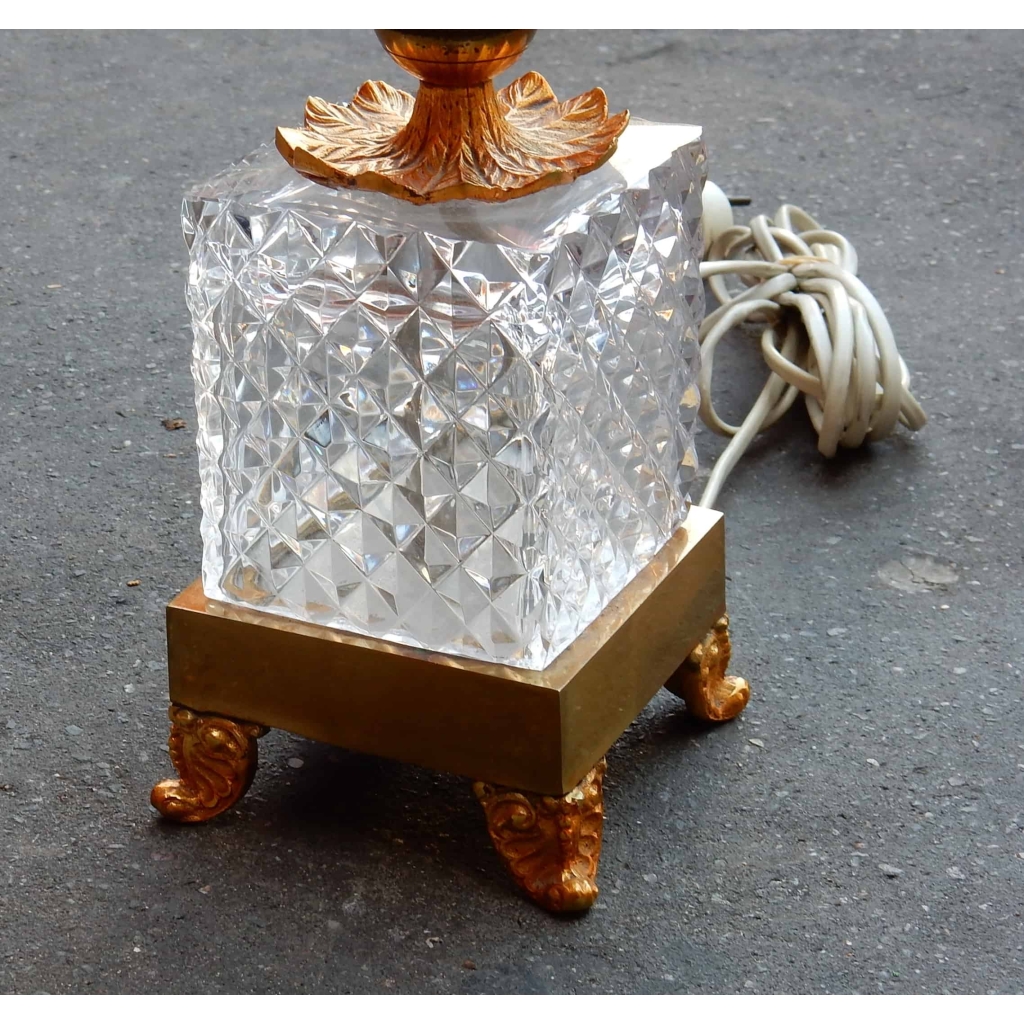 1970 Lampe cristal et bronze