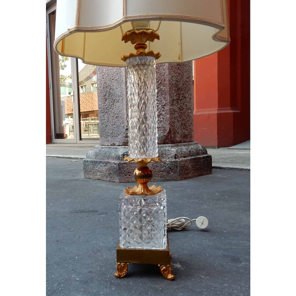 1970 Lampe cristal et bronze