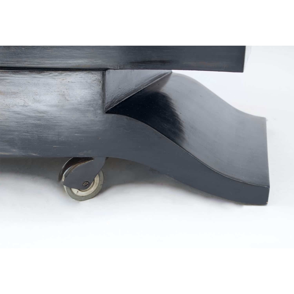 Mayodon et Spade, Meuble-bar laqué noir et céramique, vers 1940 | Biron Mayodon et Spade, Meuble-bar laqué noir et céramique, vers 1940