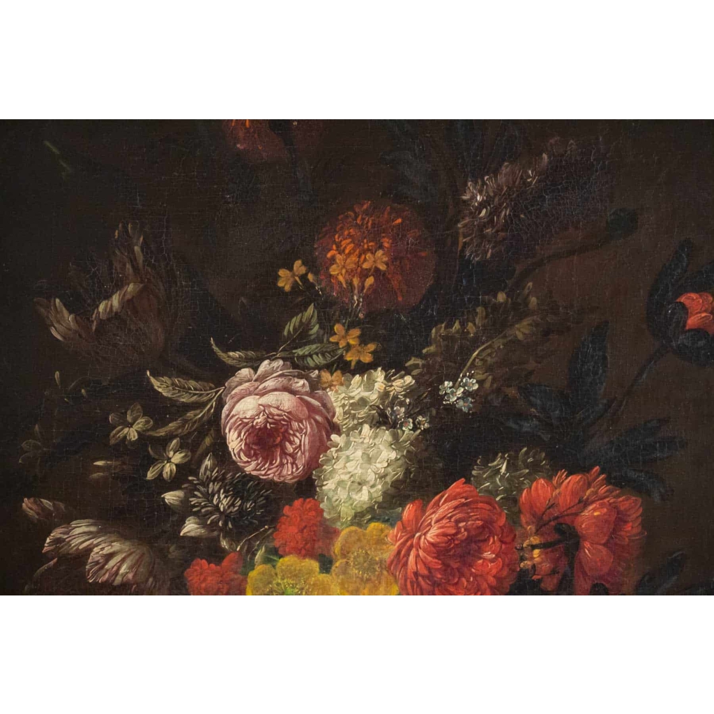 Bouquet De Fleurs Sur Un Entablement.J-B Bosschaert XVIII Siècle
